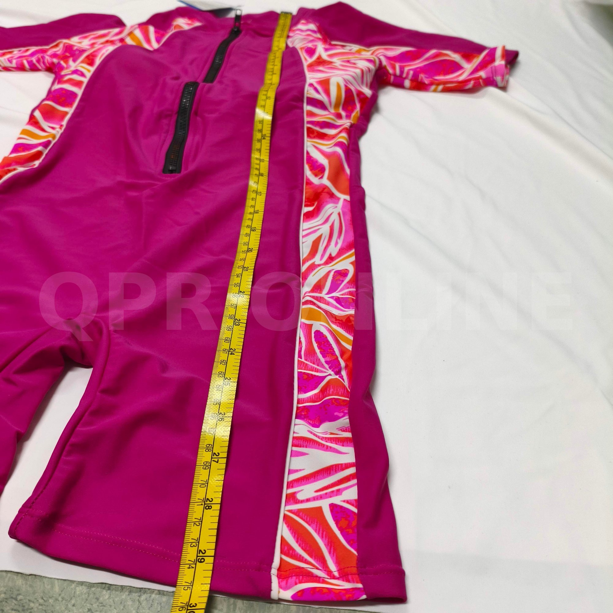 ชุดว่ายน้ำเด็ก ชิ้นเดียว มีฟองน้ำ Size S ชมพูลาย