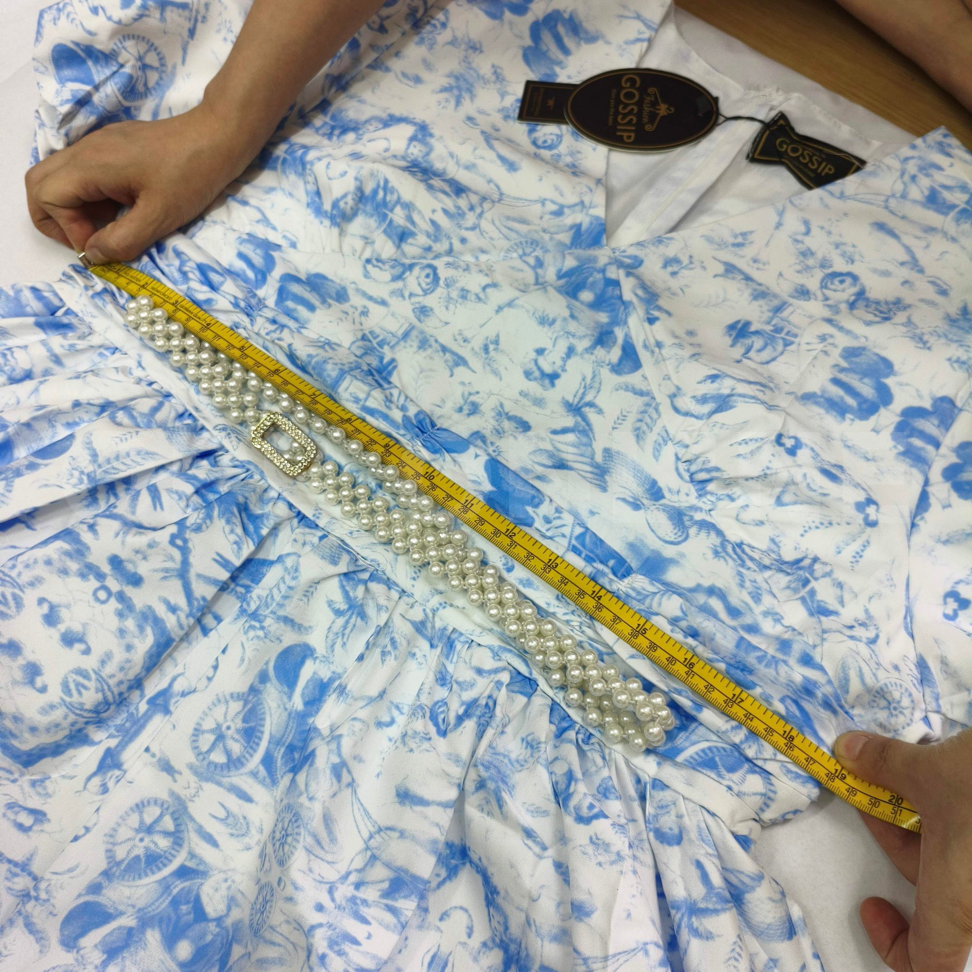 ชุดเดรส ฟ้าขาว 2-3XL