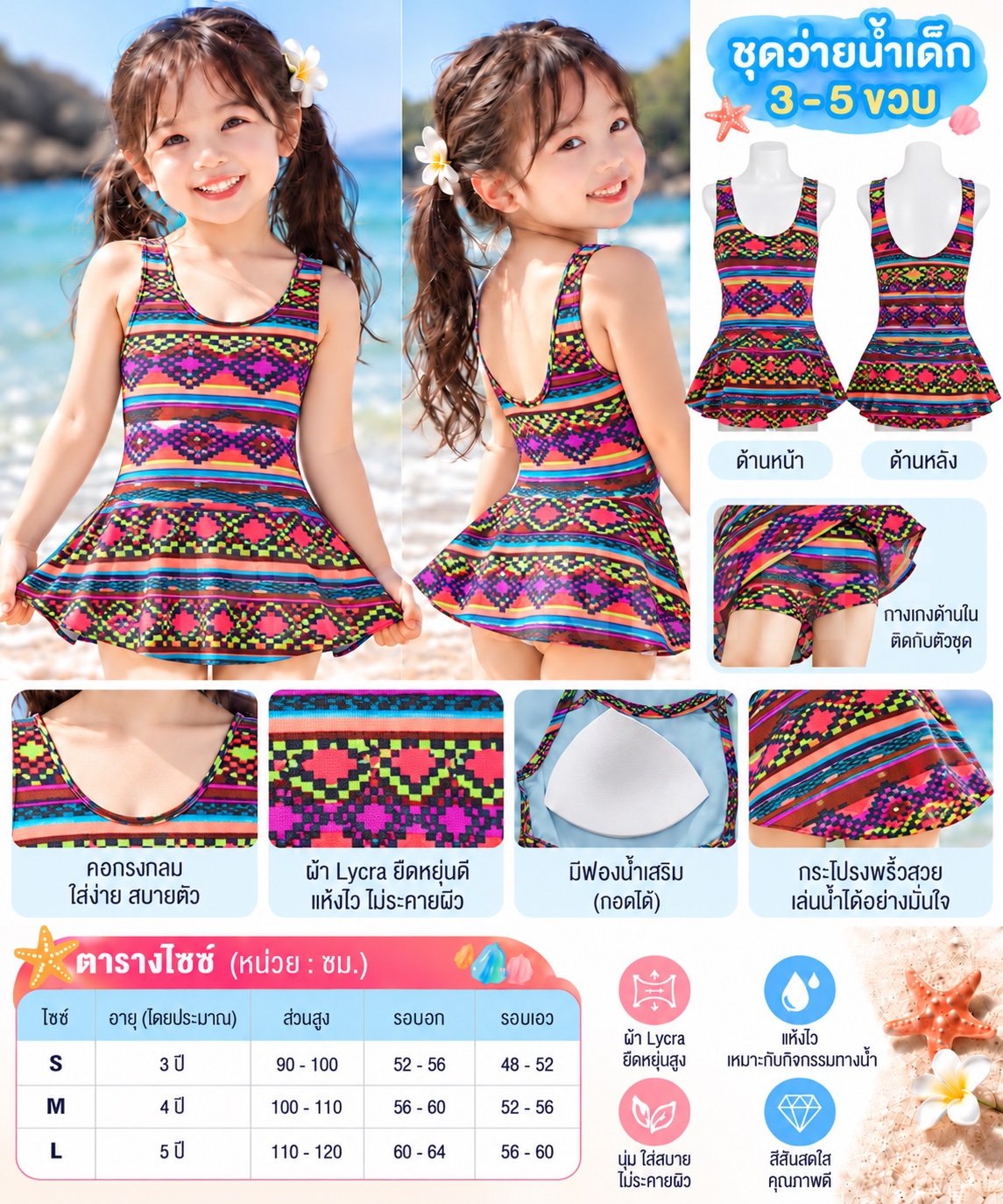 ชุดว่ายน้ำเด็ก3ถึง5ขวบ ..