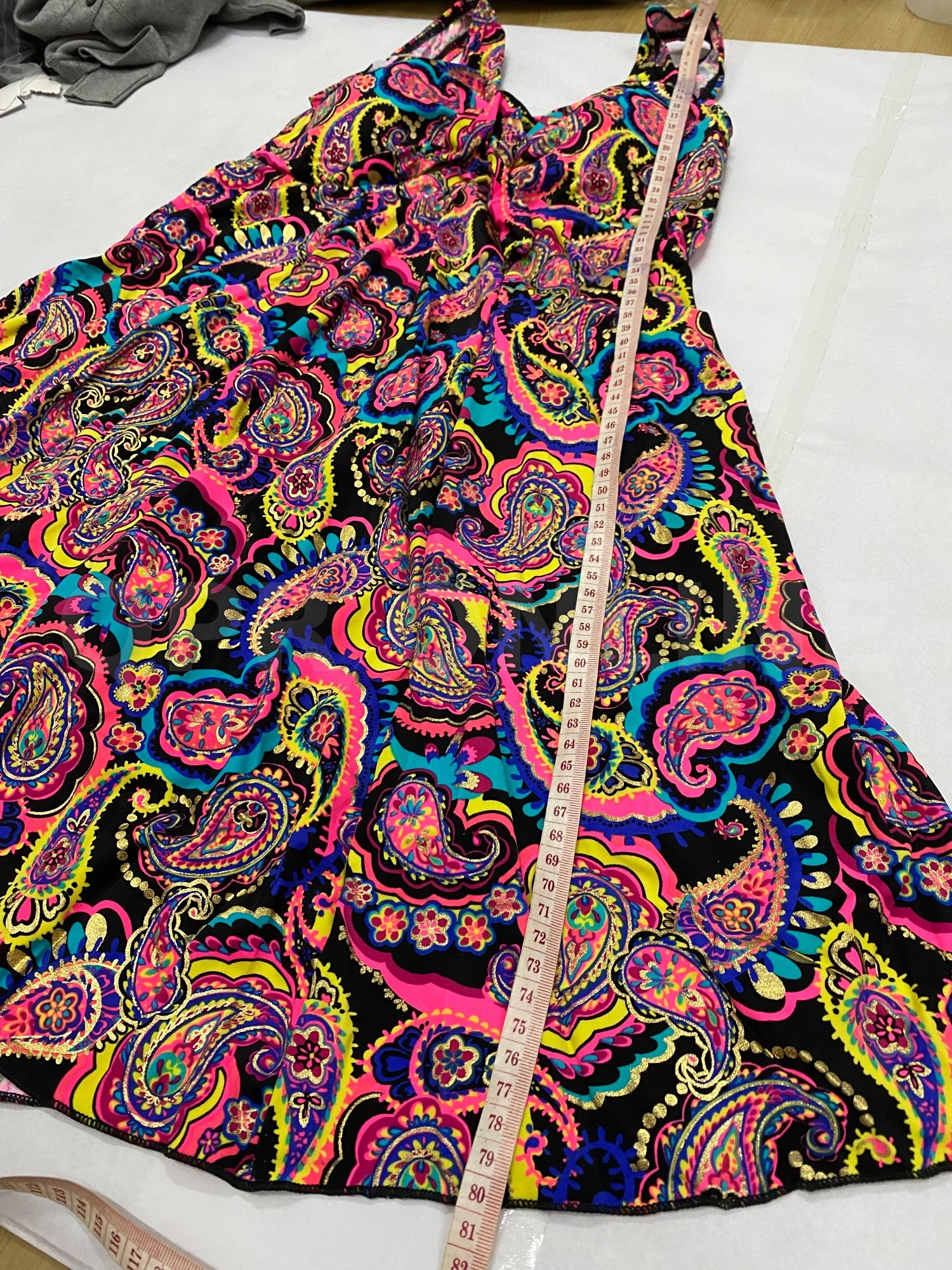 ชุดบอดี้สูทลายโบฮีเมียน แบบมีกระโปรงคลุม 2XL