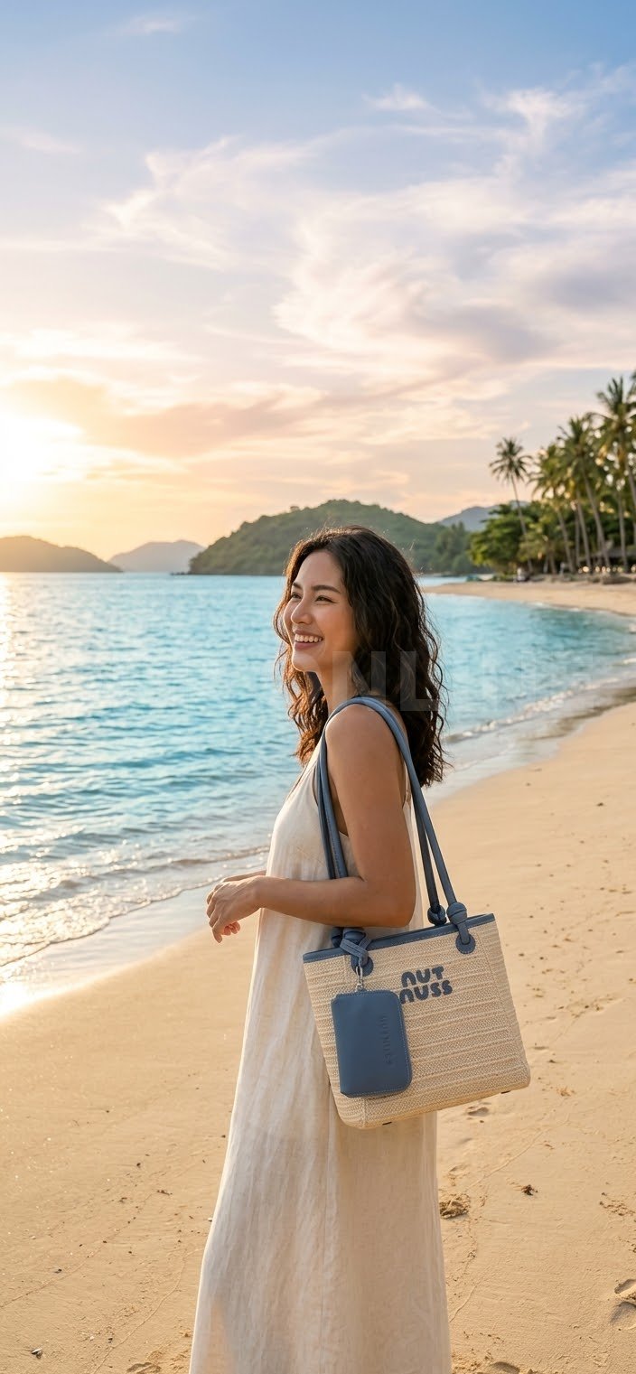 กระเป๋าสะพายข้างใบใหญ่ ใส่ของได้เยอะเป็นงานสาน