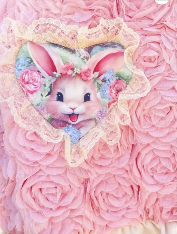 Maria Diamond สีชมพู Rabbit Primo Dress เดรสทรงปล่อยผ้ากุหลาบขน 3D สีชมพู พาลเทล แขนระบาย ปกแหลมพิมพ์ลาย ซิปหลัง มีซับใน /เดรสยาว33 /1นิวลงเดิม