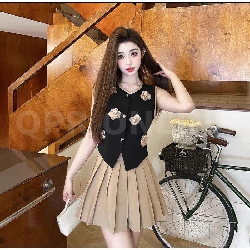 ชุดเซ็ททวีต เสื้อทวีต+กระโปรงทวีตสั้น งานไฮเอนด์