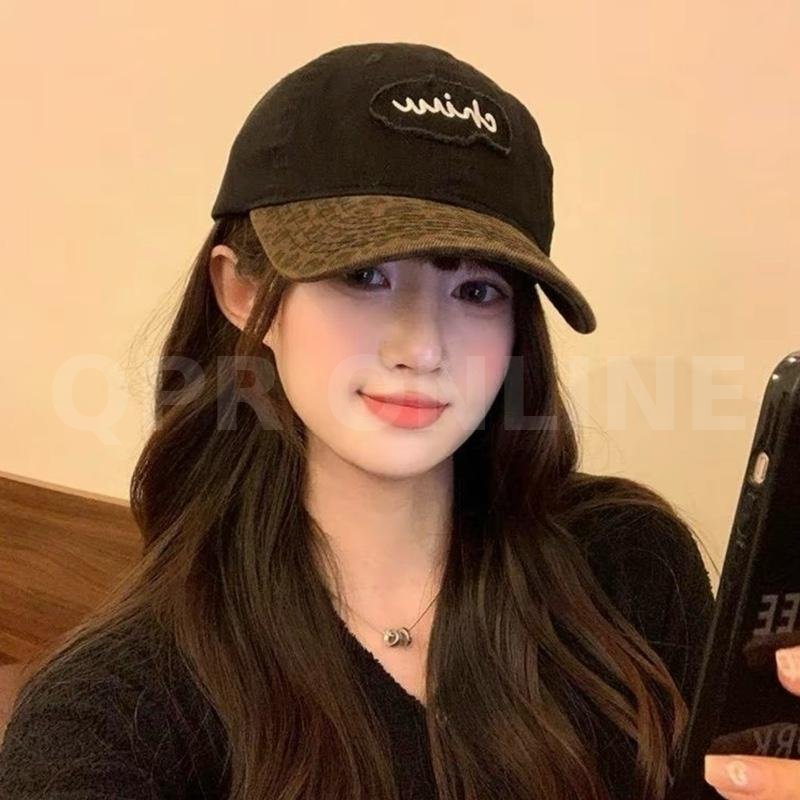 Halo studio พร้อมส่ง หมวกุแก้ป Y2K หมวกเบสบอลพิมพ์เสือดาว หมวกแฟชั่น — น้ำตาล ลายเสือ